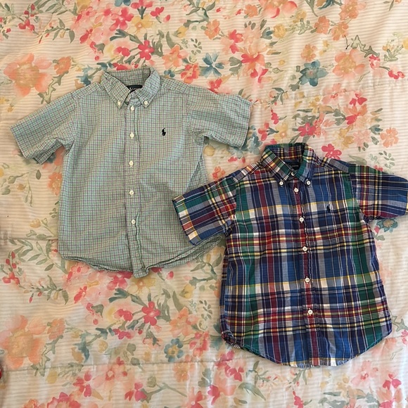 Ralph Lauren 4T Collection. 5 SS Plaid Shirts. 1 Polo. 8 total items. - Picture 3 of 8